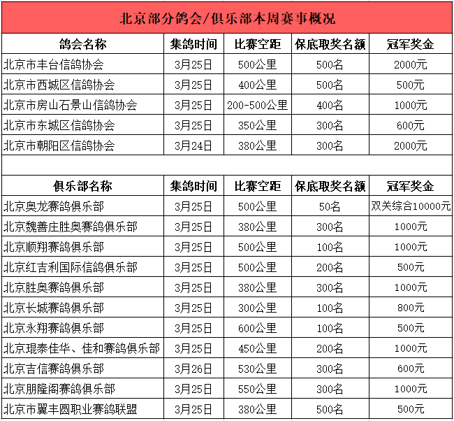 北京的精彩比赛将于本周末举行